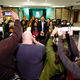 Yang takes photos with supporters after speaking at the Reaching Rural Voters Rural Caucus Forum.